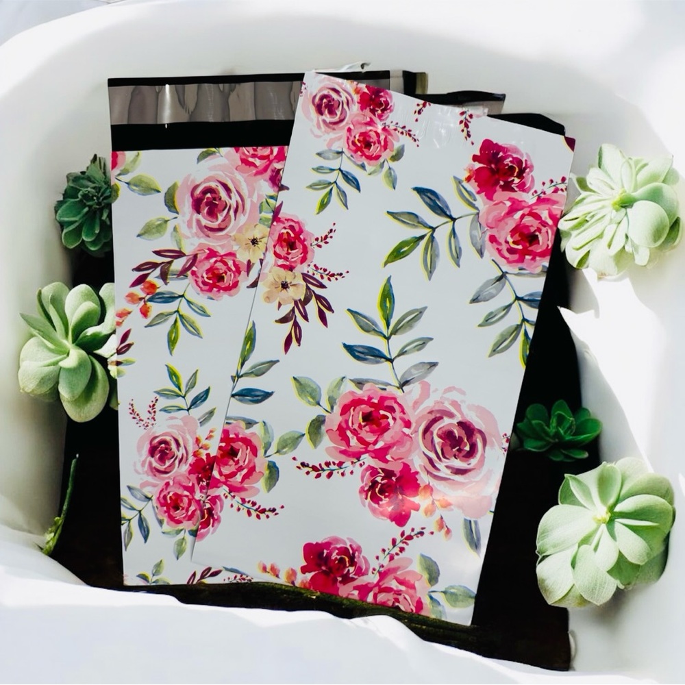 (10) 6x9 Spring Roses Poly Mailers